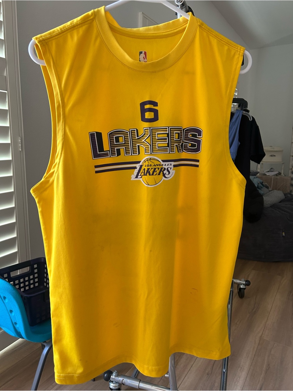 NBA Los Angeles Lakers Bright Yellow Sleeveless Basketball Jersey